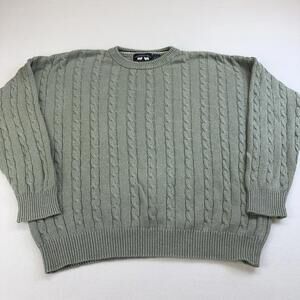 Vintage Woods & Gray Cable Knit Sweater Green Size 2XL